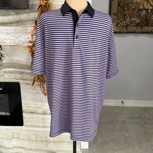 Callaway Purple and Black Striped Polo. Size M